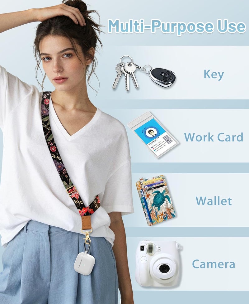 Yonlevres Cell Phone Lanyard Crossbody with Wrist Strap, Flower Lanyards for Around The Neck Wristlet Adjustable Phone Strap Floral for Keys Case ID Badges Accessories - Image 4